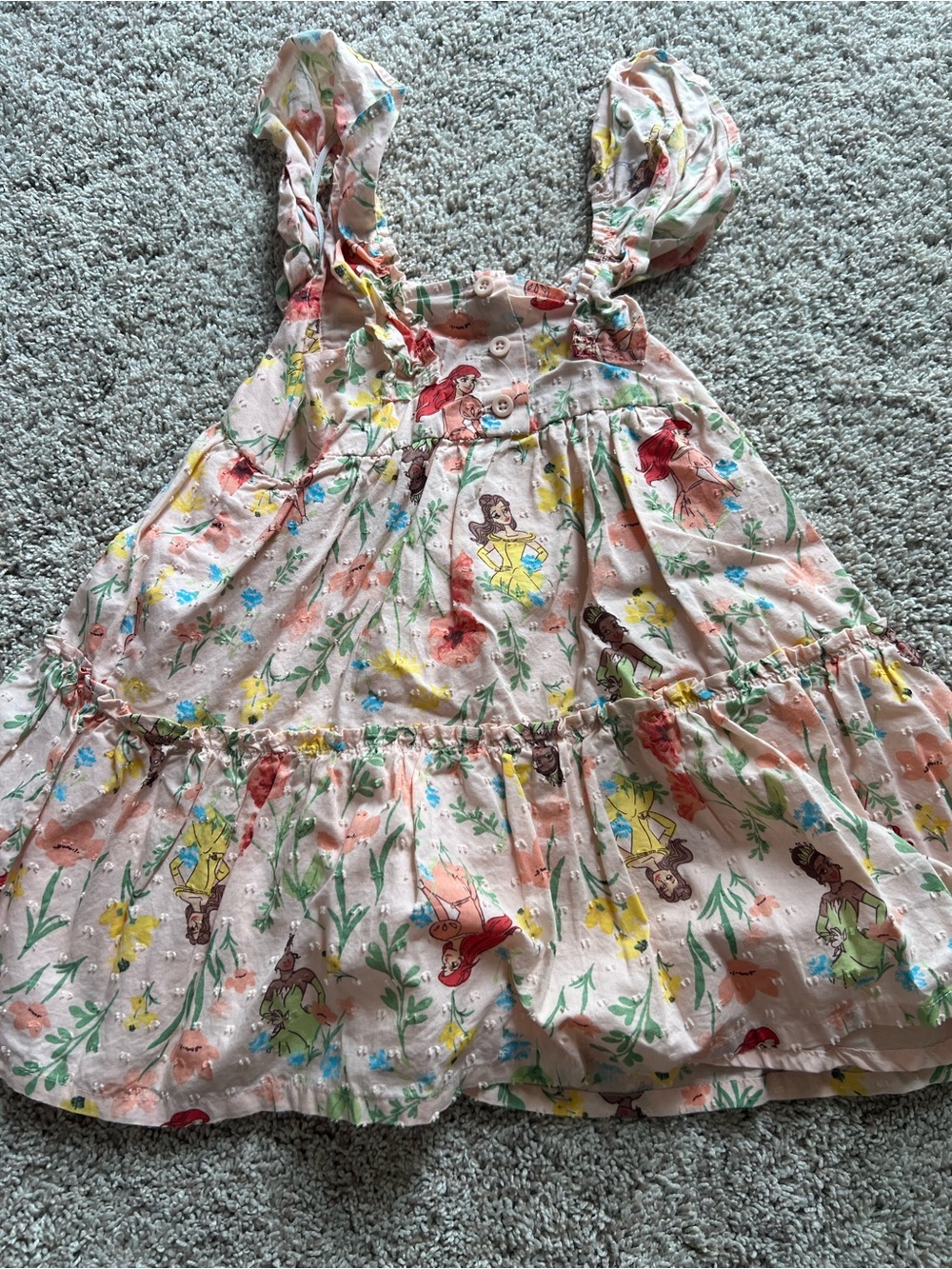 Disney Girls Light Pink Floral Princess Tank Dress